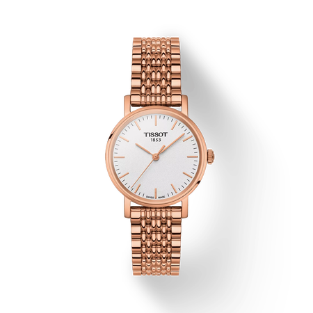 Front view of the watch Tissot Everytime 30mm with shadow