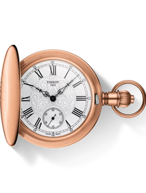 Vooraanzicht van het horloge Tissot Savonnette Mechanical met schaduw