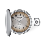 Front view of the watch Tissot Savonnette 48.5mm with shadow