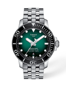 Front view of the watch Tissot Seastar 1000 43mm with shadow
