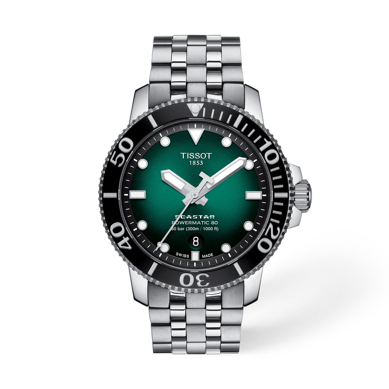 TISSOT シースター 1000 43mm の正面図・影あり