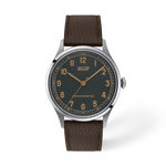 มุมมองด้านหน้าของนาฬิกา Tissot Heritage 1938 39mm พร้อมเงา