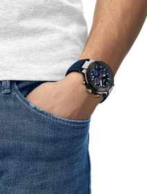 Simulation of the watch Tissot T-Race MotoGP™ Automatic Chronograph 2024 Limited Edition on a wrist