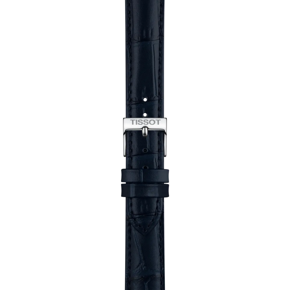 Zoom on Tissot Official Blue Leather Strap Lugs 16 mm