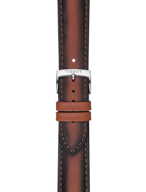 Zoom on Officiële Tissot bruin lederen band 22 mm