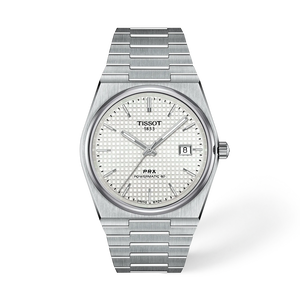 Front view of the watch Tissot PRX 40mm with shadow