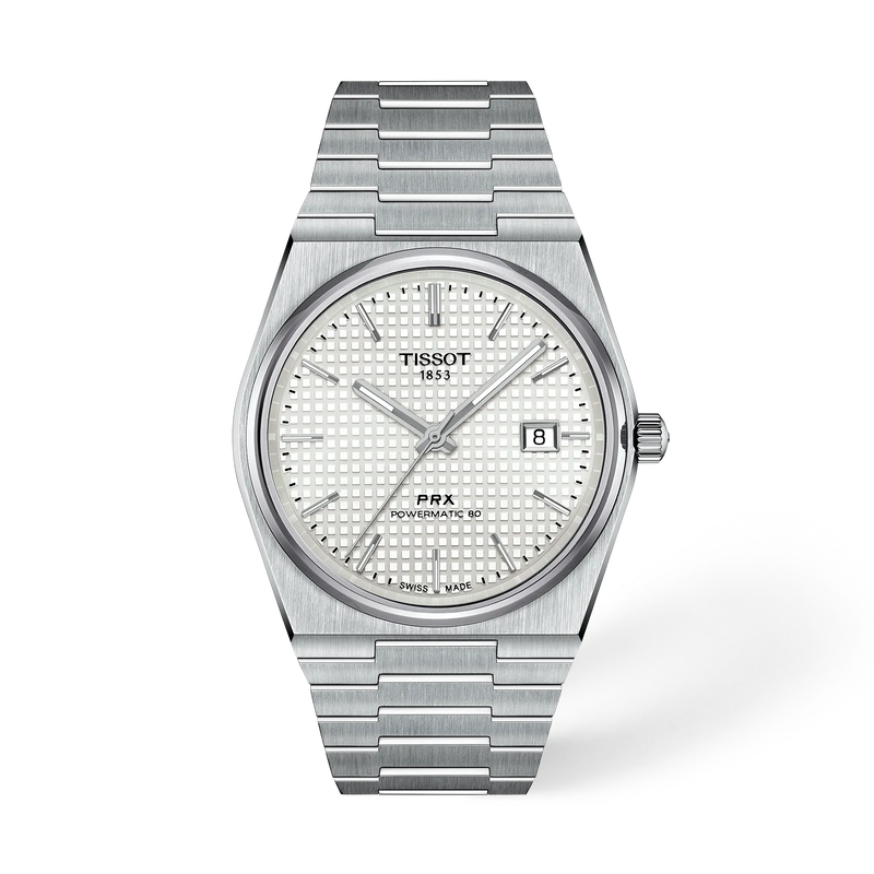 Tissot PRX 40mm の正面図・影あり