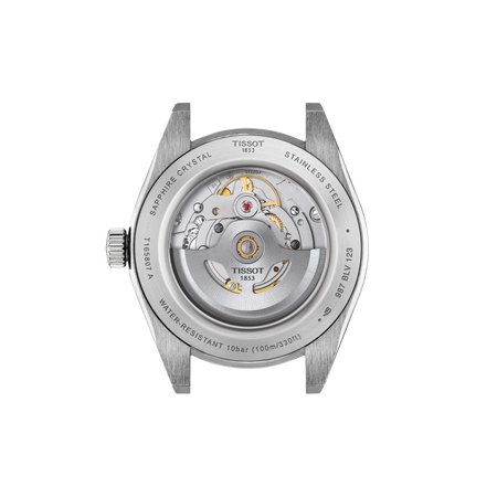 Back view of the watch case Tissot Gentleman 38mm