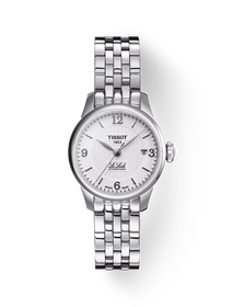 Vue de face de la montre Tissot Le Locle Automatic Small Lady (25.30) avec ombre