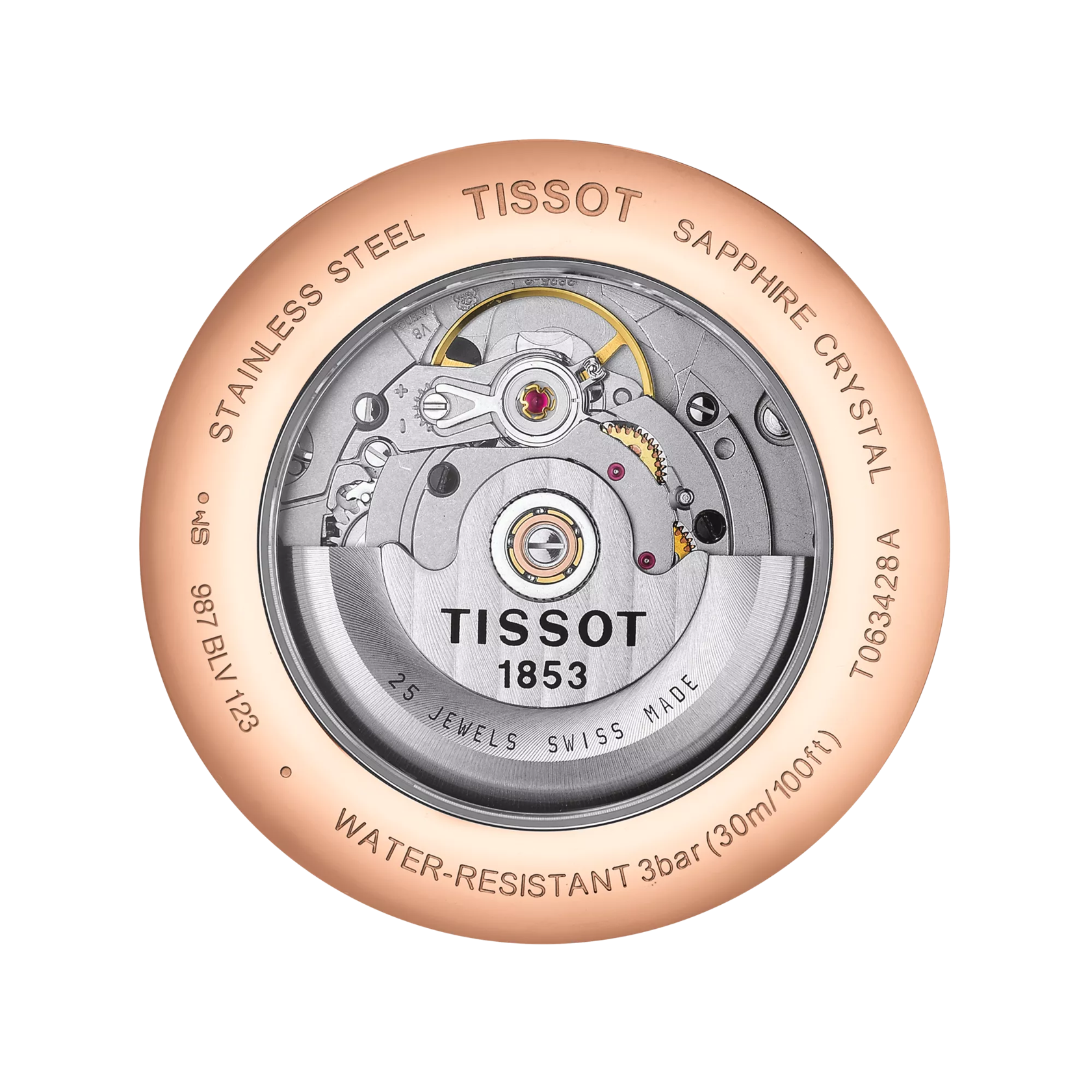 Back view of the watch case Tissot Tradition Automatic Small Second