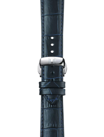 Zoom on Tissot Official Blue Leather Strap Lugs 21 mm