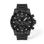 Front view of the watch Tissot Supersport Chrono 45.5mm with shadow