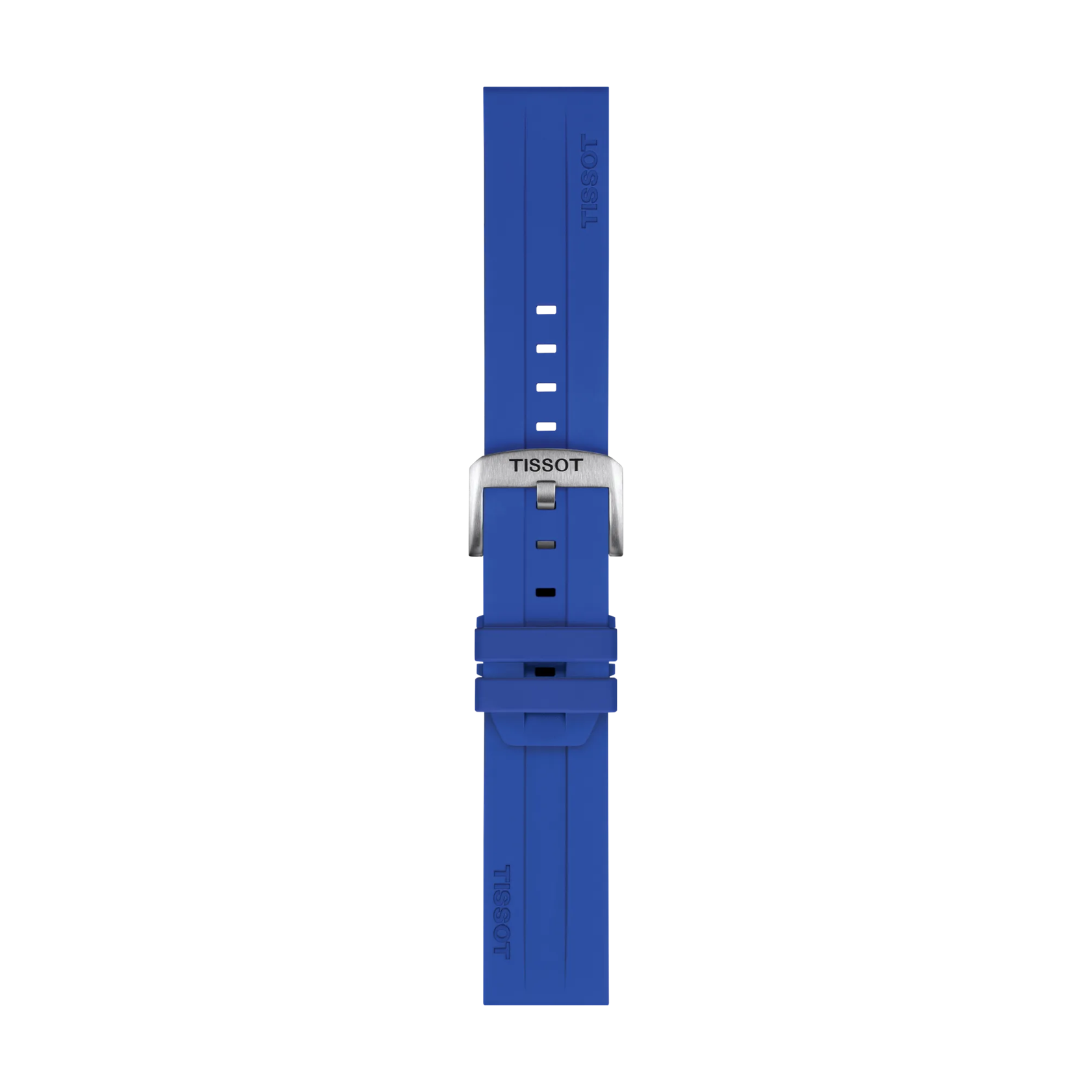 TISSOT オフィシャル ブルー シリコン ストラップ ラグ 22 mmの正面図