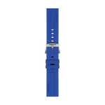 Vue de face de Bracelet Officiel Tissot Silicone Bleu Entre-cornes 22 mm