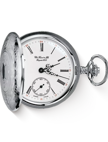 그림자가 있는 티쏘 사보네트 기계식 포켓 워치 시계의 전면 보기