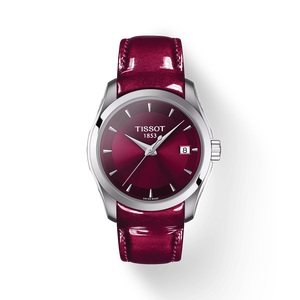 Front view of the watch Tissot Couturier Lady with shadow