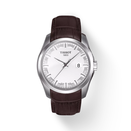 Front view of the watch Tissot Couturier with shadow