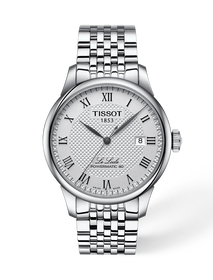 Front view of the watch Tissot Le Locle 39.3mm with shadow