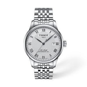 Vue de face de la montre Tissot Le Locle 39.3mm avec ombre