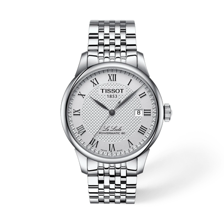 Vista frontal del reloj Tissot Le Locle 39.3mm con sombra