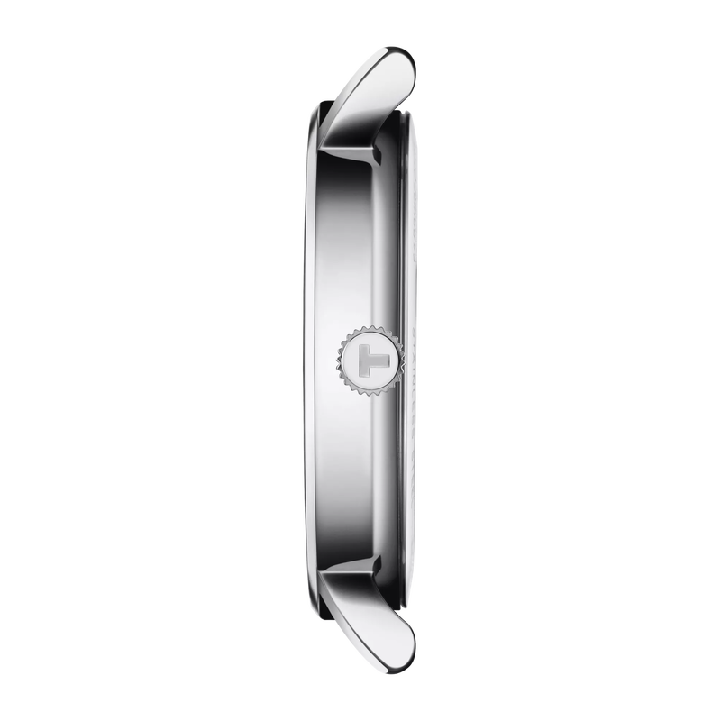 Profile view of the watch case Tissot Everytime 34mm