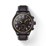 Front view of the watch Tissot Chrono XL Vintage 45mm with shadow