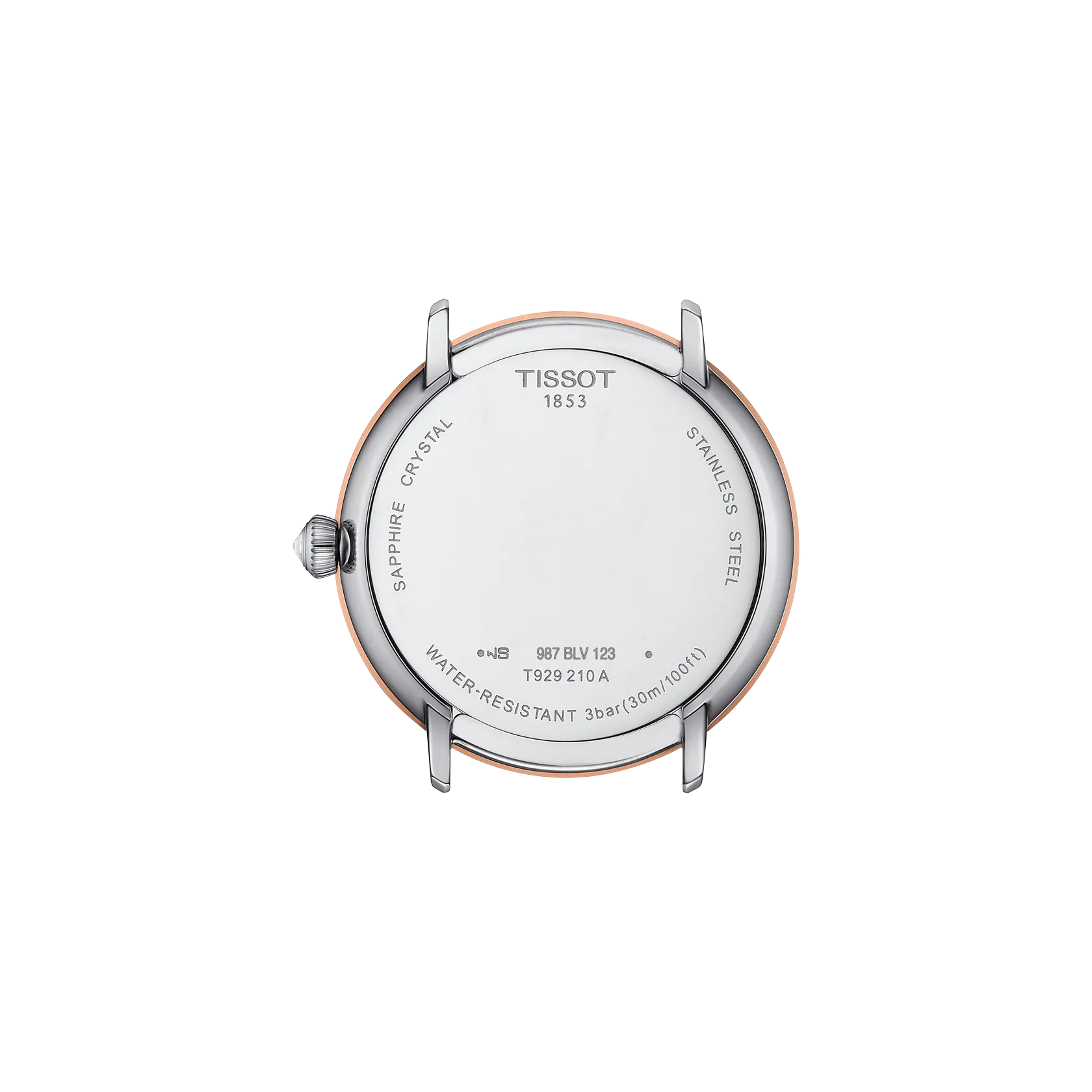 시계 케이스 뒷면 보기 티쏘 글렌도라 18K 골드