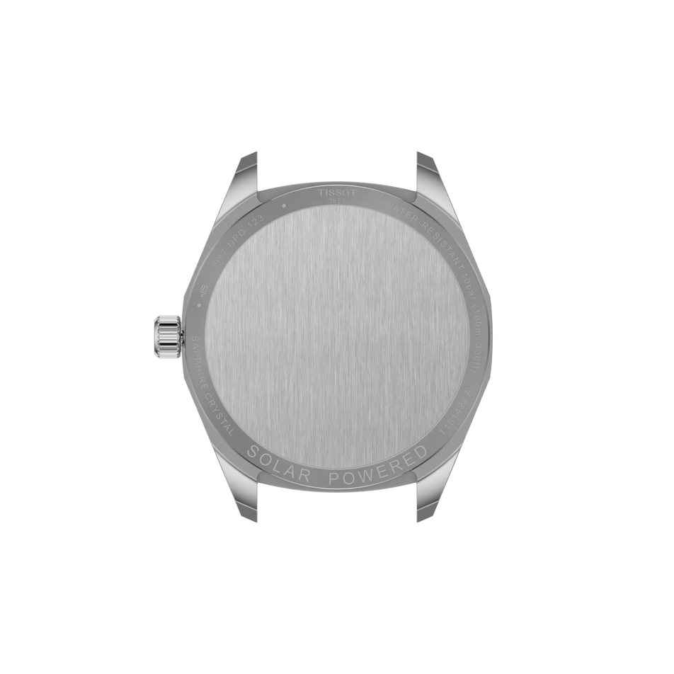 Rückansicht des Gehäuses der Uhr Tissot PRC 100 Solar 39mm