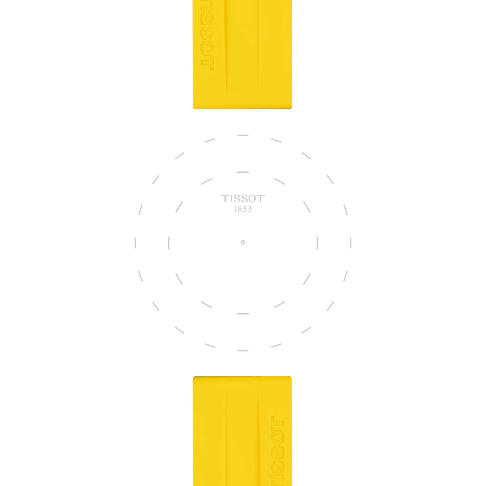 เน้นที่ขาหรือลักของนาฬิกา Tissot Official Yellow Silicone Strap Lugs 22 mm