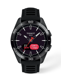 Front view of the watch Tissot T-Touch Connect Sport 43.75mm with shadow