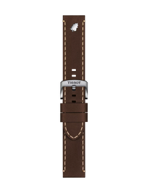TISSOT ブラウン レザー ストラップ 22mmの正面図
