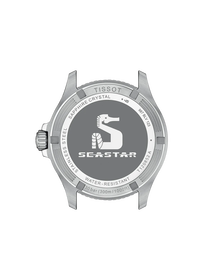 Back view of the watch case Tissot Seastar 1000 GMT 40mm