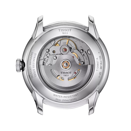 Back view of the watch case Tissot Chemin des Tourelles Powermatic 80 39 mm