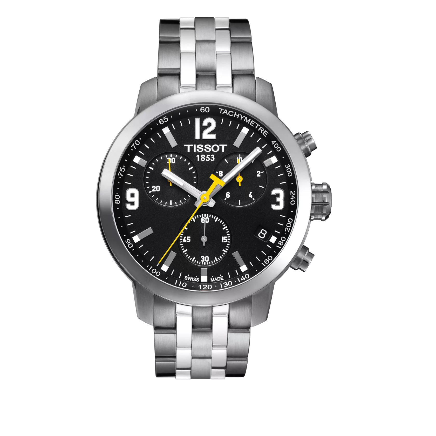 Front view of the watch Tissot PRC 200 Chronograph