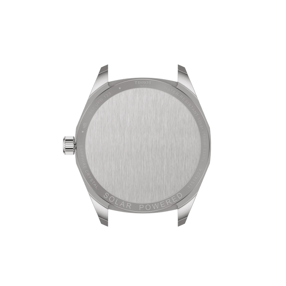 Rückansicht des Gehäuses der Uhr Tissot PRC 100 Solar 39mm