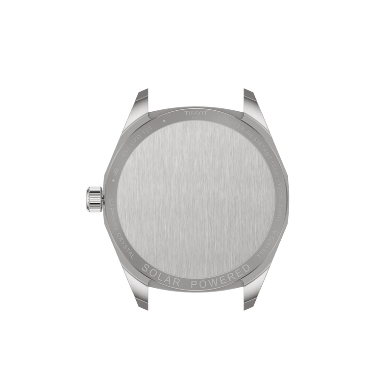 Back view of the watch case Tissot PRC 100 Solar 39mm