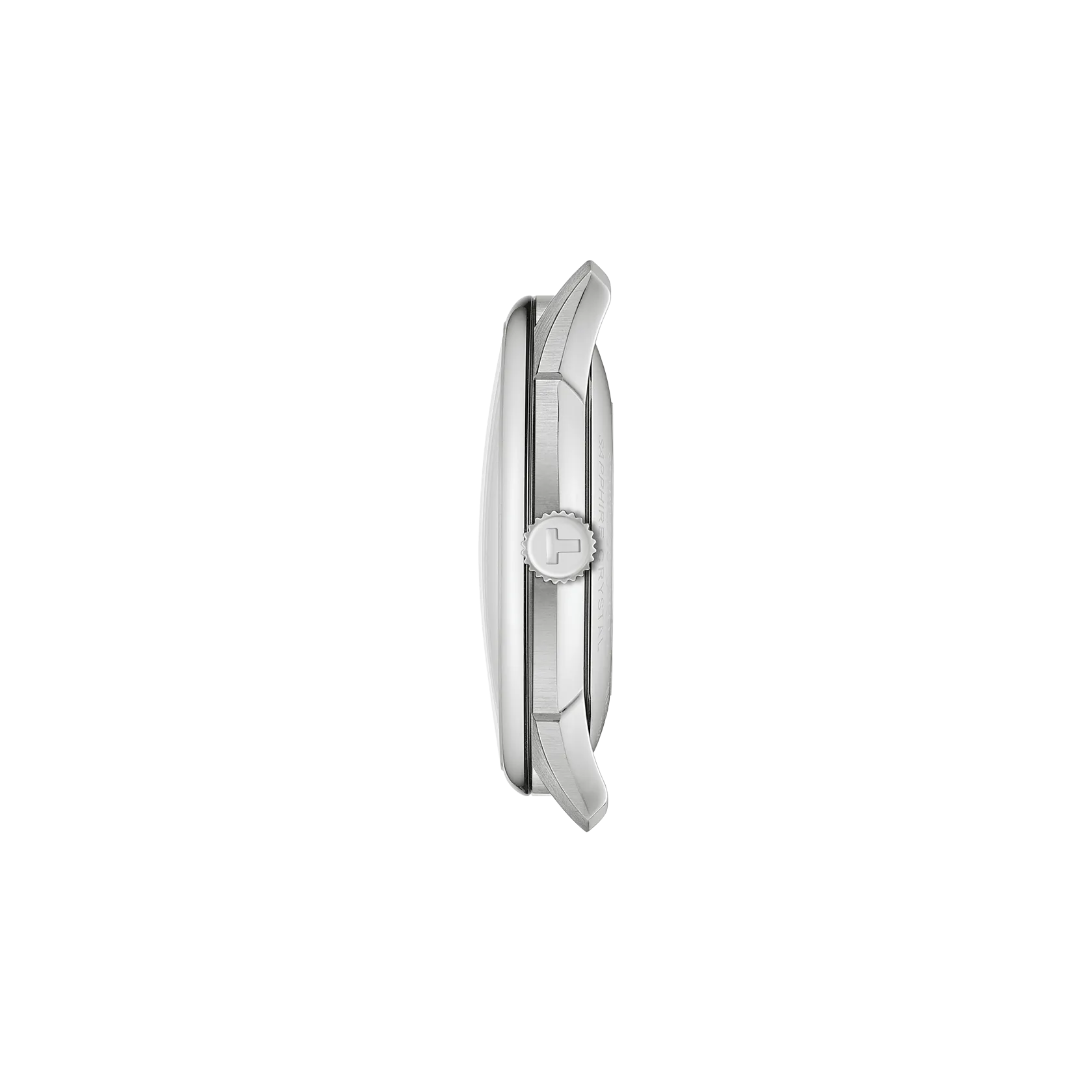 Profile view of the watch case Tissot Chemin Des Tourelles 42mm