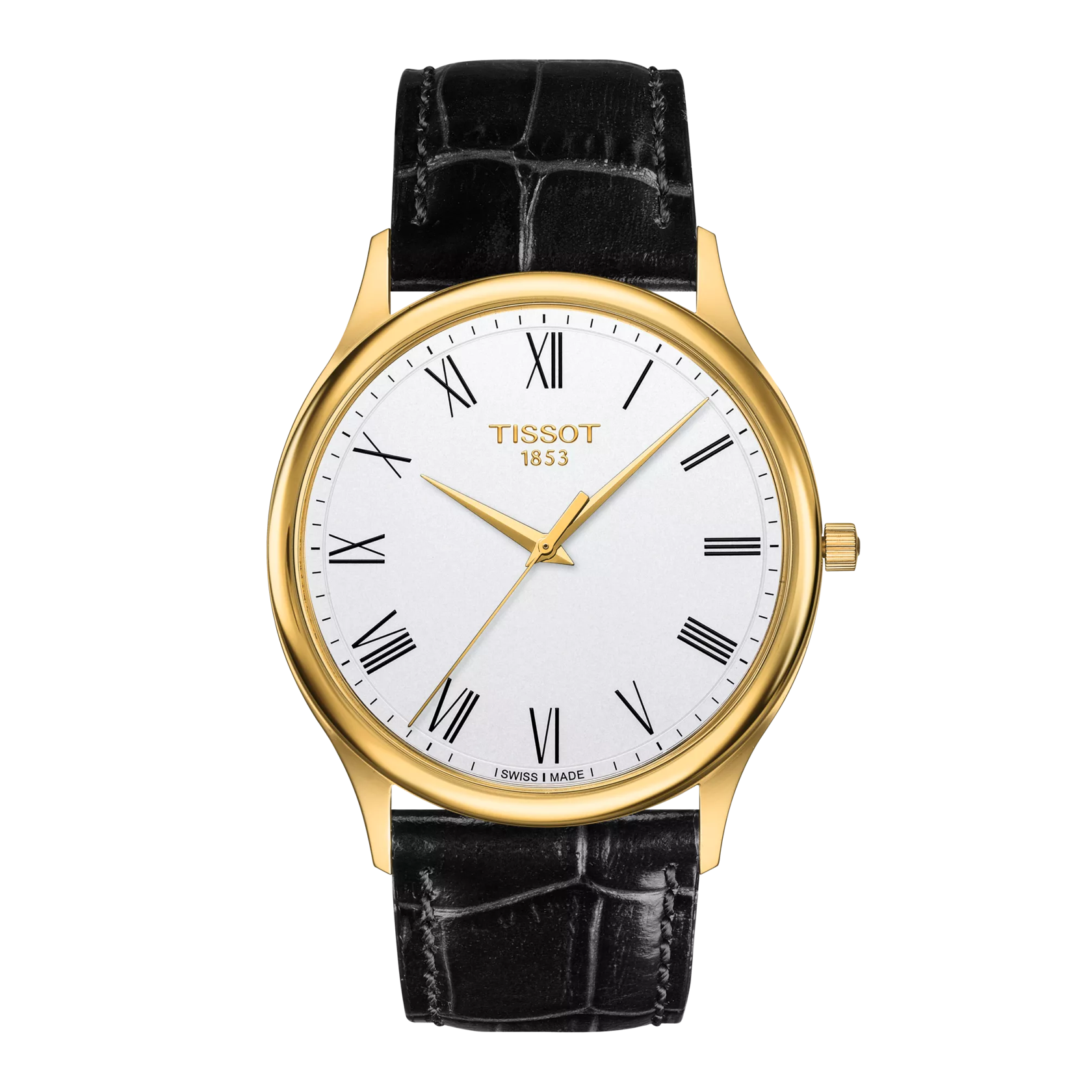 Front view of the watch Tissot Excellence 18K Gold