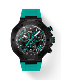 Front view of the watch Tissot T-Race 45mm with shadow