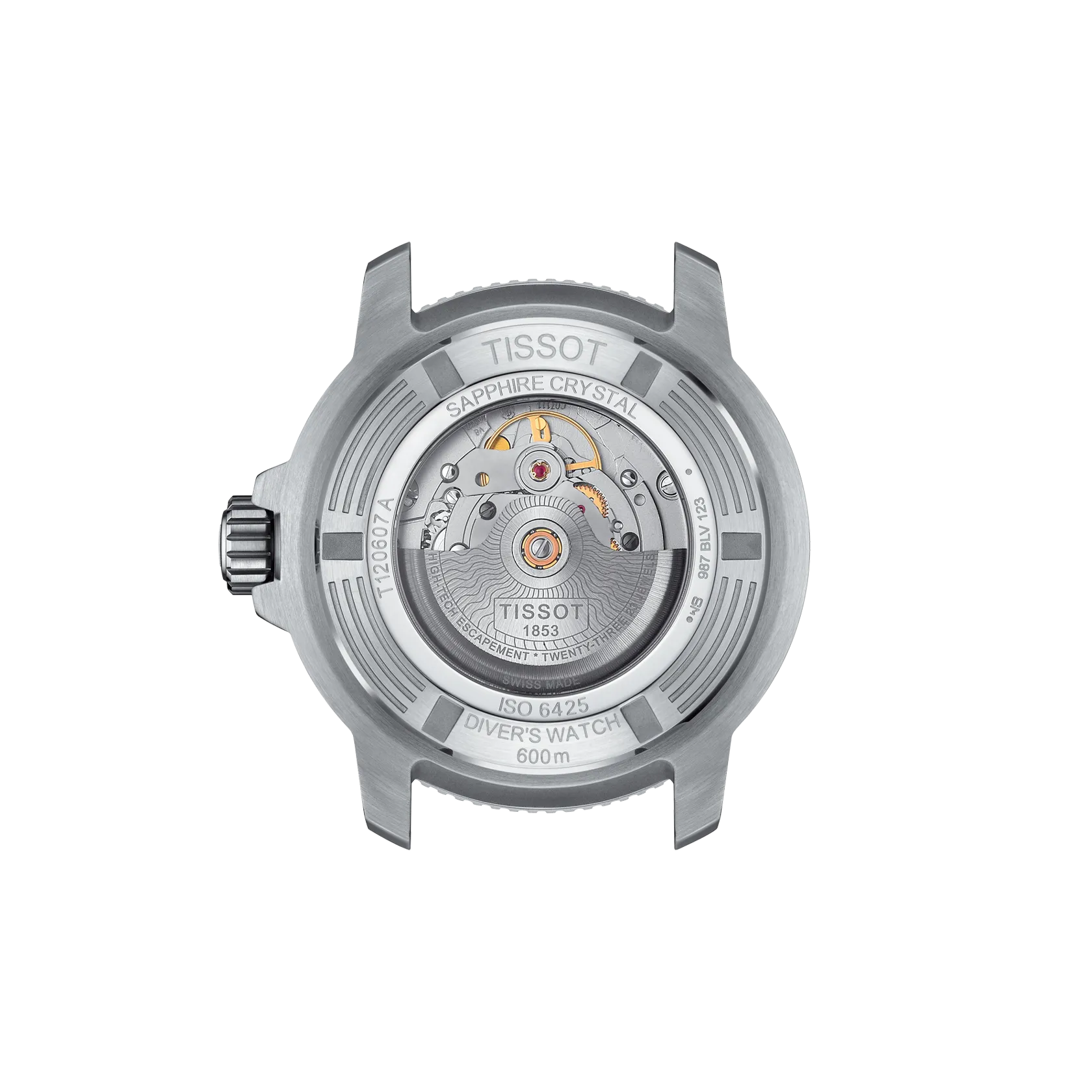 시계 케이스 뒷면 보기 티쏘 씨스타 2000 프로페셔널 파워매틱 80