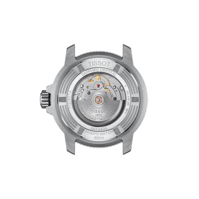 시계 케이스 뒷면 보기 티쏘 씨스타 2000 프로페셔널 파워매틱 80