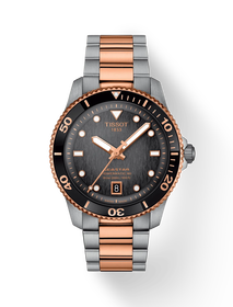 Front view of the watch Tissot Seastar 1000 40mm with shadow