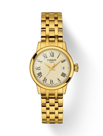 Front view of the watch Tissot Classic Dream 28mm with shadow