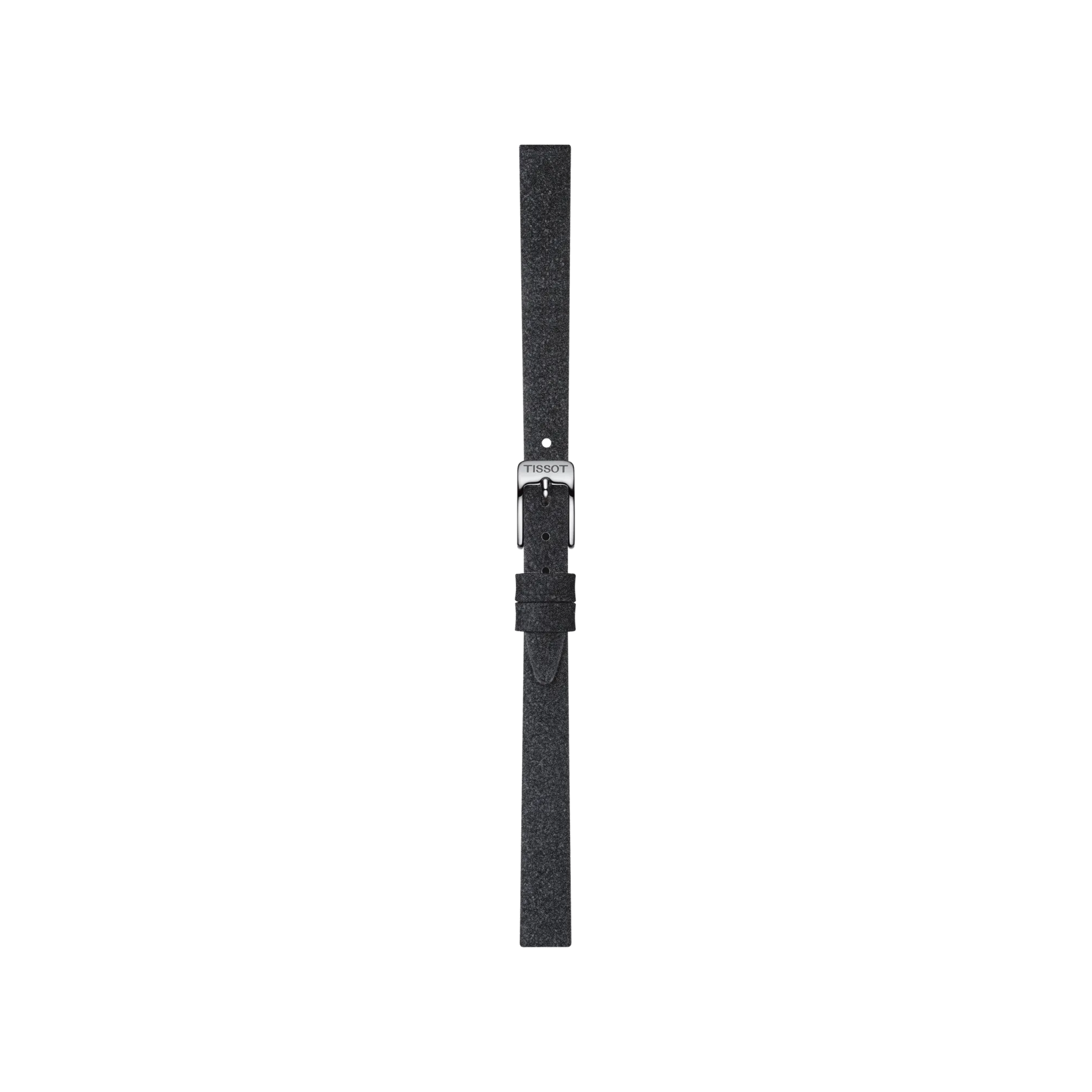 Front view of Tissot Official Black Synthetic Strap Lugs 9 mm