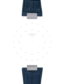 Focus on the lugs of Tissot Official Blue PRX 42mm leather strap