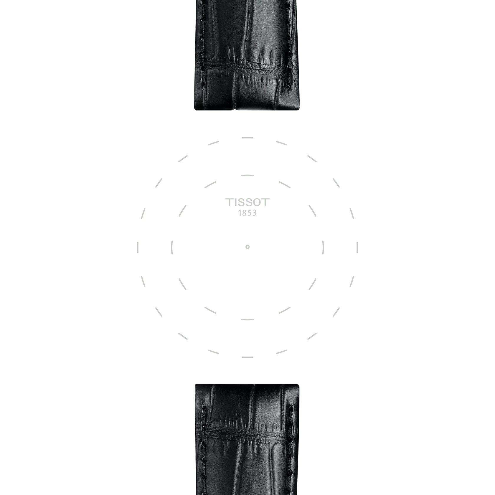 เน้นที่ขาหรือลักของนาฬิกา Tissot Official Black Leather Strap Lugs 21 mm