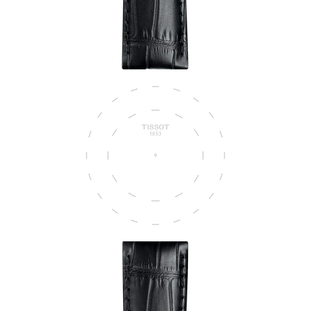 Focus on the lugs of Tissot Official Black Leather Strap Lugs 21 mm