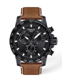 Vista frontal del reloj Tissot Supersport Chrono 45.5mm con sombra
