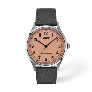 Front view of the watch Tissot Heritage 1938 39mm with shadow