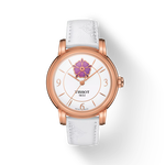 Front view of the watch Tissot Lady Heart Flower Powermatic 80 with shadow